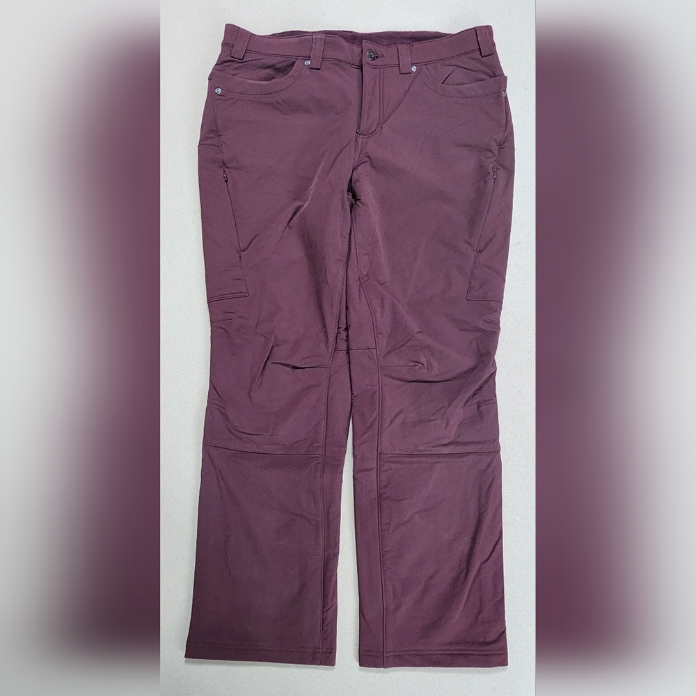 Duluth Women's Flexpedition Fleece Lined Pants, Size 14, 29" Color: Black Cherry